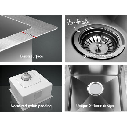 Kitchen Sink 51X45Cm Stainless Steel Basin Single Bowl Laundry Silver