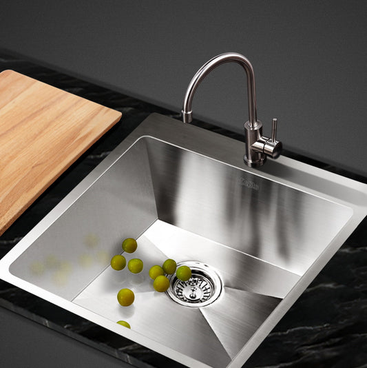 Kitchen Sink 53X50Cm Stainless Steel Basin Single Bowl Laundry Silver