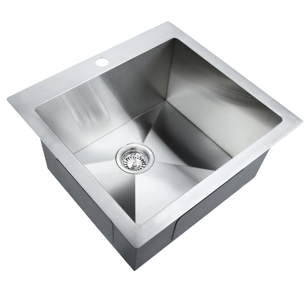 Kitchen Sink 53X50Cm Stainless Steel Basin Single Bowl Laundry Silver