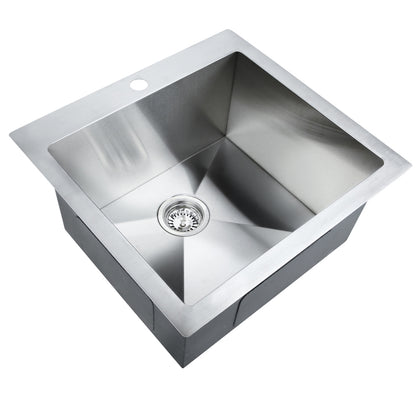 Kitchen Sink 53X50Cm Stainless Steel Basin Single Bowl Laundry Silver