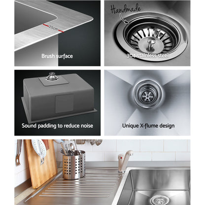Kitchen Sink 60X45Cm Stainless Steel Basin Single Bowl Laundry Silver