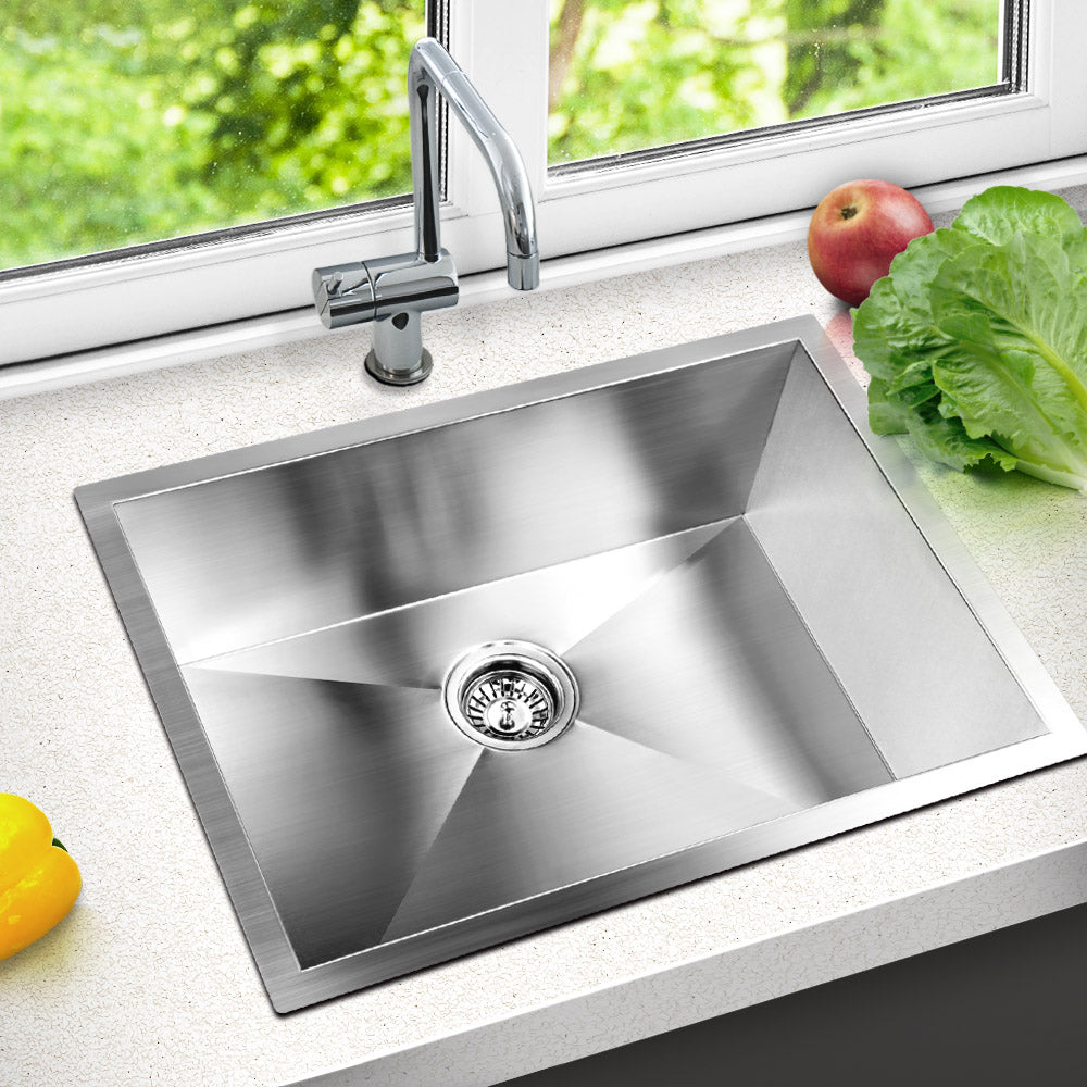 Kitchen Sink 60X45Cm Stainless Steel Basin Single Bowl Laundry Silver