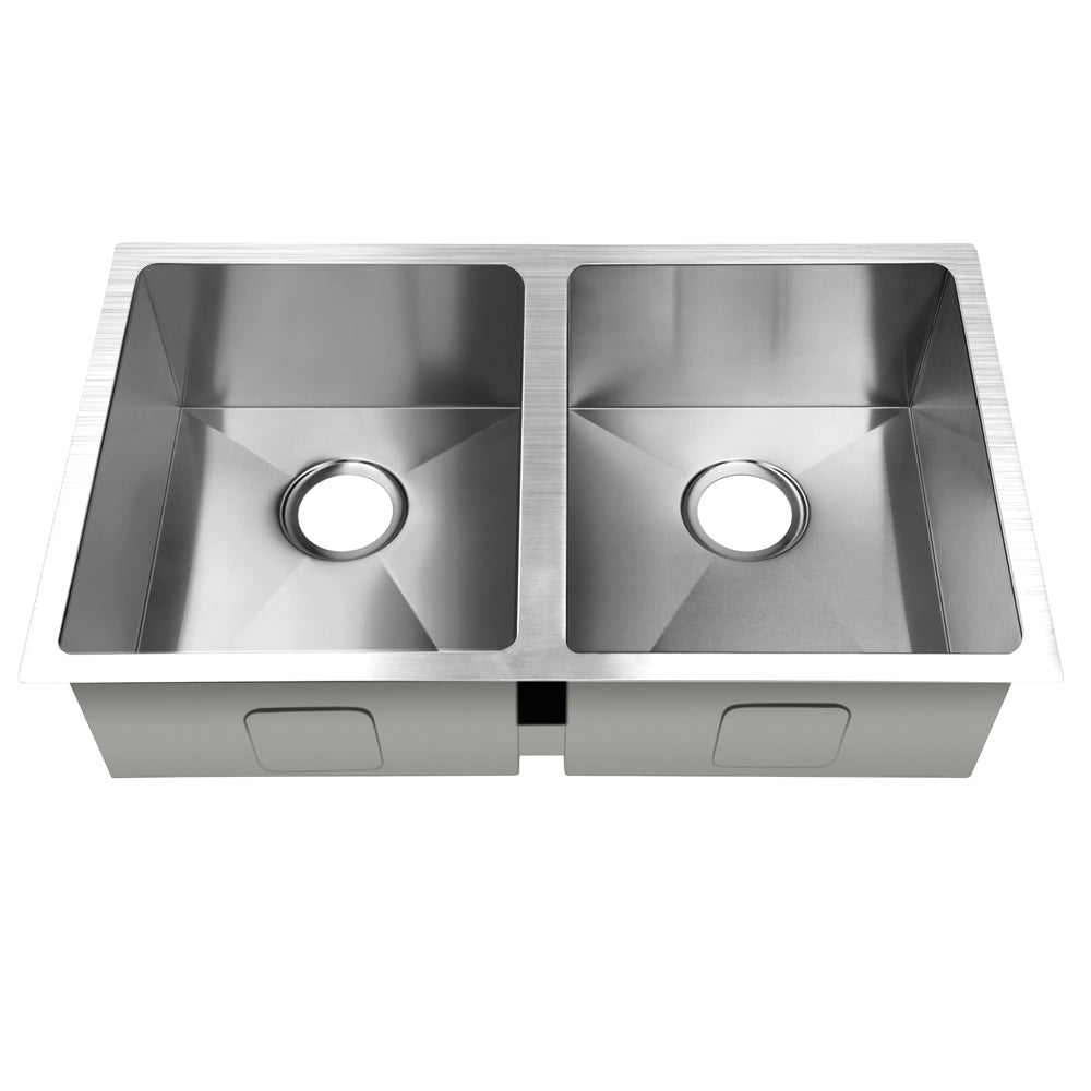 Kitchen Sink 77X45Cm Stainless Steel Basin Double Bowl Laundry Silver