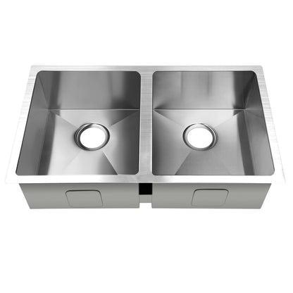 Kitchen Sink 77X45Cm Stainless Steel Basin Double Bowl Laundry Silver