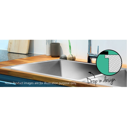 Kitchen Sink 77X45Cm Stainless Steel Basin Double Bowl Laundry Silver