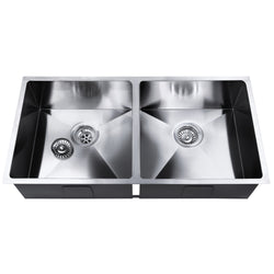 Kitchen Sink 86X44Cm Stainless Steel Basin Double Bowl Laundry Silver