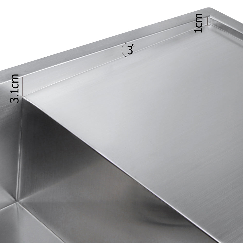 Kitchen Sink 87X45Cm Stainless Steel Basin Single Bowl Laundry Silver