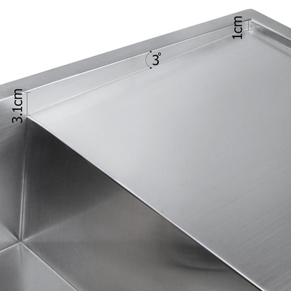 Kitchen Sink 87X45Cm Stainless Steel Basin Single Bowl Laundry Silver
