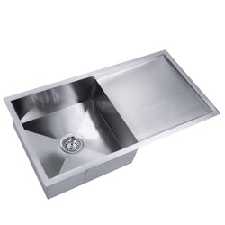 Kitchen Sink 87X45Cm Stainless Steel Basin Single Bowl Laundry Silver