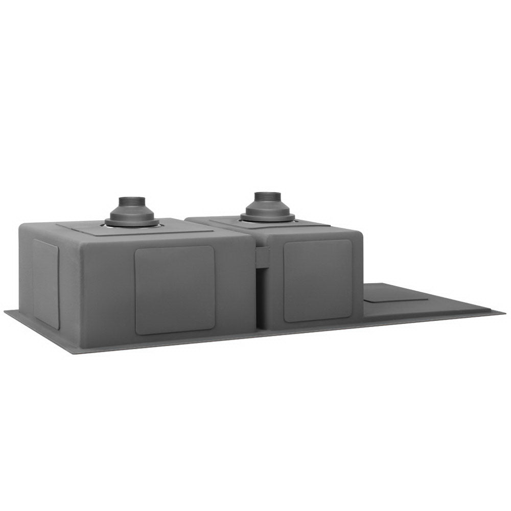 Kitchen Sink 100X45Cm Stainless Steel Basin Double Bowl Laundry Black