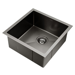 Kitchen Sink 44X44Cm Stainless Steel Basin Single Bowl Laundry Black