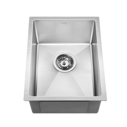 Kitchen Sink 44X34Cm Stainless Steel Nano Basin Single Bowl Silver