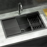 Sleek Stainless Steel Kitchen Sink Single Bowl and Drying Rack