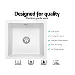 Stone Kitchen Sink 450X450Mm Granite Under/Topmount Basin Bowl Laundry White