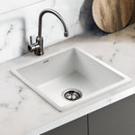 Stone Kitchen Sink 450X450Mm Granite Under/Topmount Basin Bowl Laundry White