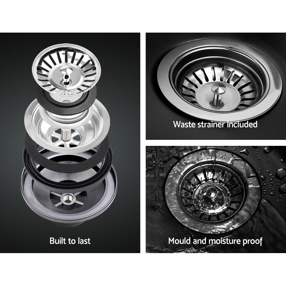 Stone Kitchen Sink 460X410Mm Granite Under/Topmount Basin Bowl Laundry Black