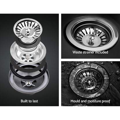 Stone Kitchen Sink 460X410Mm Granite Under/Topmount Basin Bowl Laundry Black