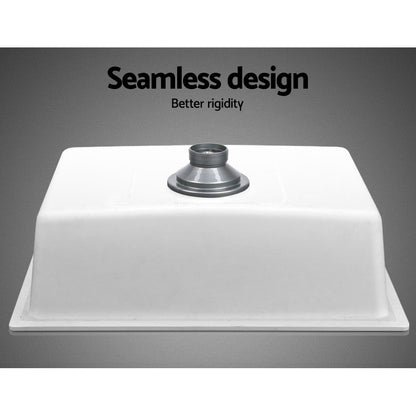 Stone Kitchen Sink 610X470Mm Granite Under/Topmount Basin Bowl Laundry White