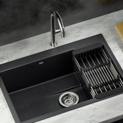 Kitchen Sink 80X48Cm Granite Stone Kitchen Sinks In Black