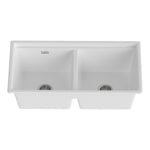 Kitchen Sink Stone Sink Granite Laundry Basin Double Bowl 79Cmx46Cm White