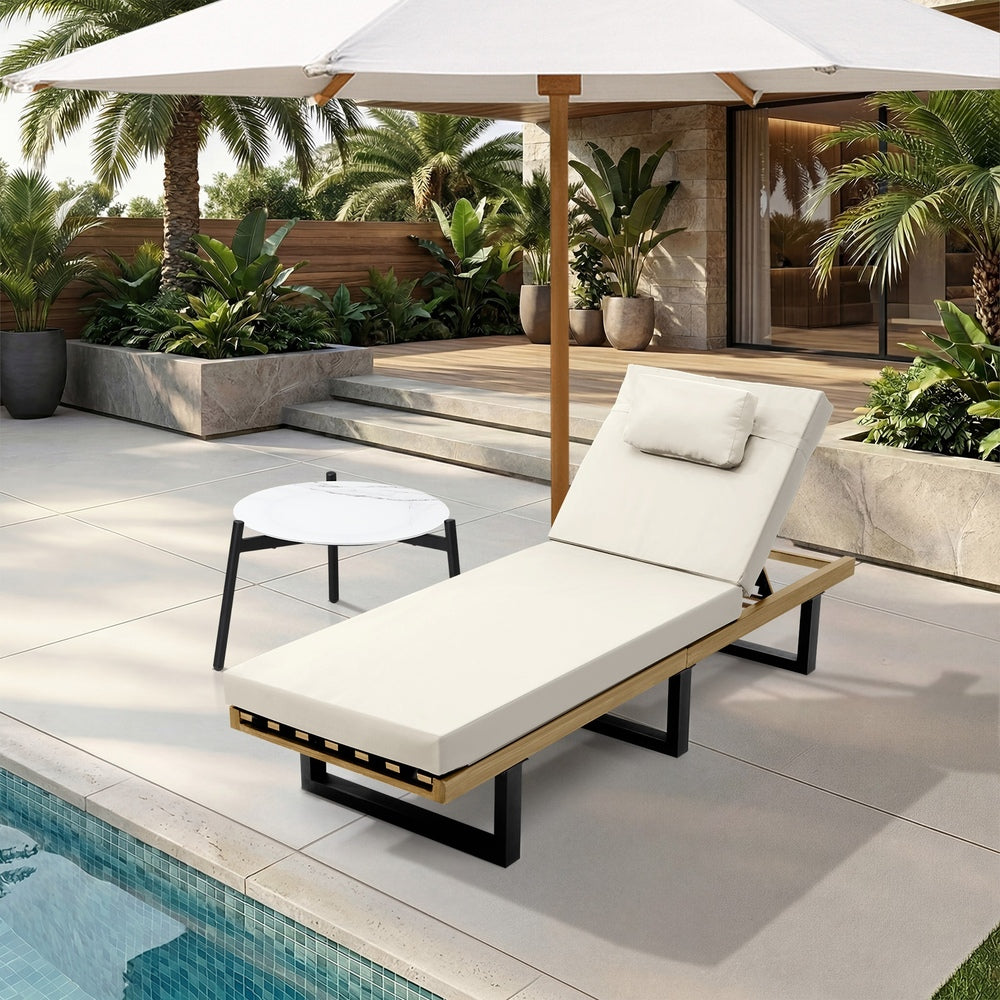 Patio Sun Lounge Set with Table