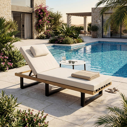 Patio Sun Lounge Set with Table - 9