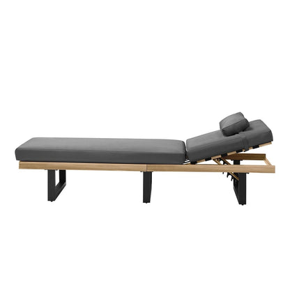 Patio Sun Lounge Set Grey Cushions | HomeAndLiving
