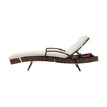 Outdoor Sun Lounger Waterproof Adjustable Black.Beige&Brown