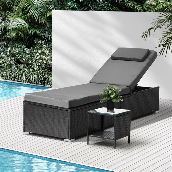  Sun Lounge with Table Outdoor Set