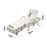 Sun Lounge Wicker Bed Outdoor Patio Furniture Grey & Beige