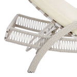 2PCS Outdoor Sun Lounge Wicker Bed Patio Furniture Beige&Grey
