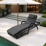 Sun Lounge Wicker Bed Outdoor Patio Furniture Grey & Beige
