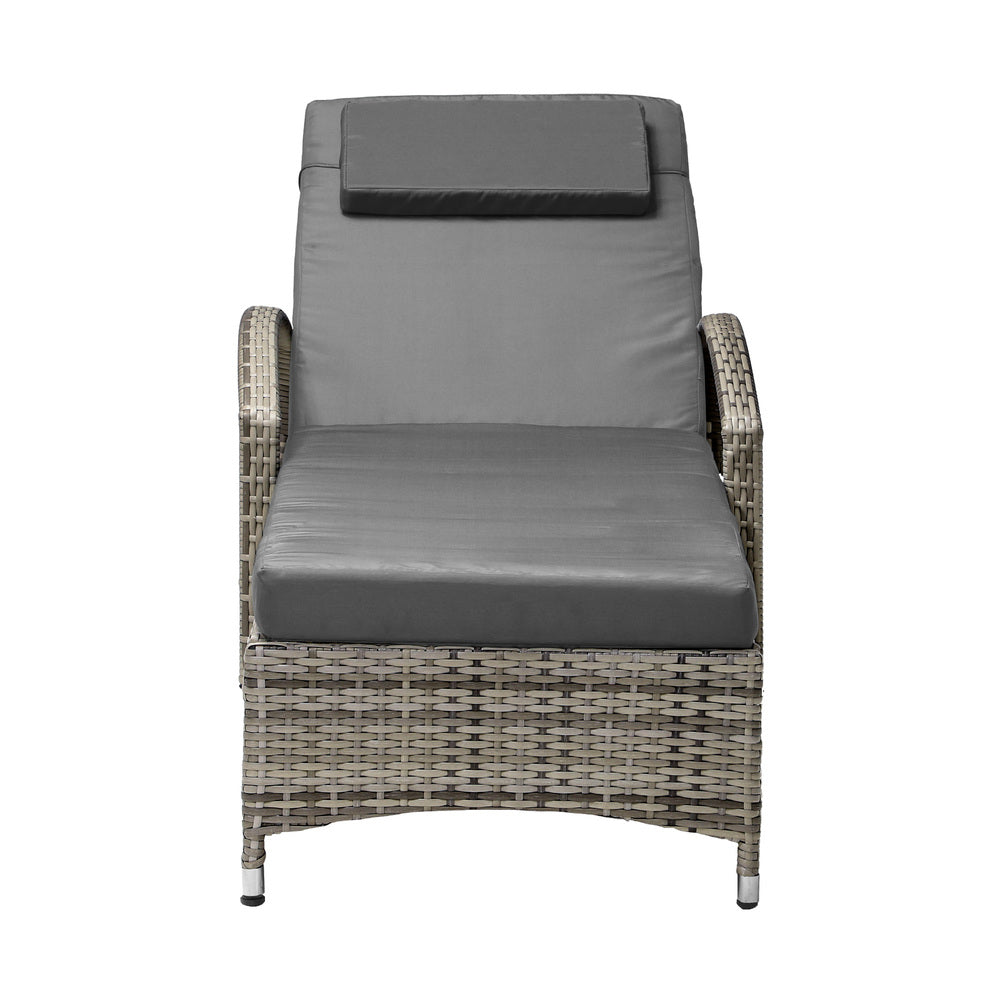 Wheeled Sun Lounger Day Bed Outdoor Setting Patio Furniture