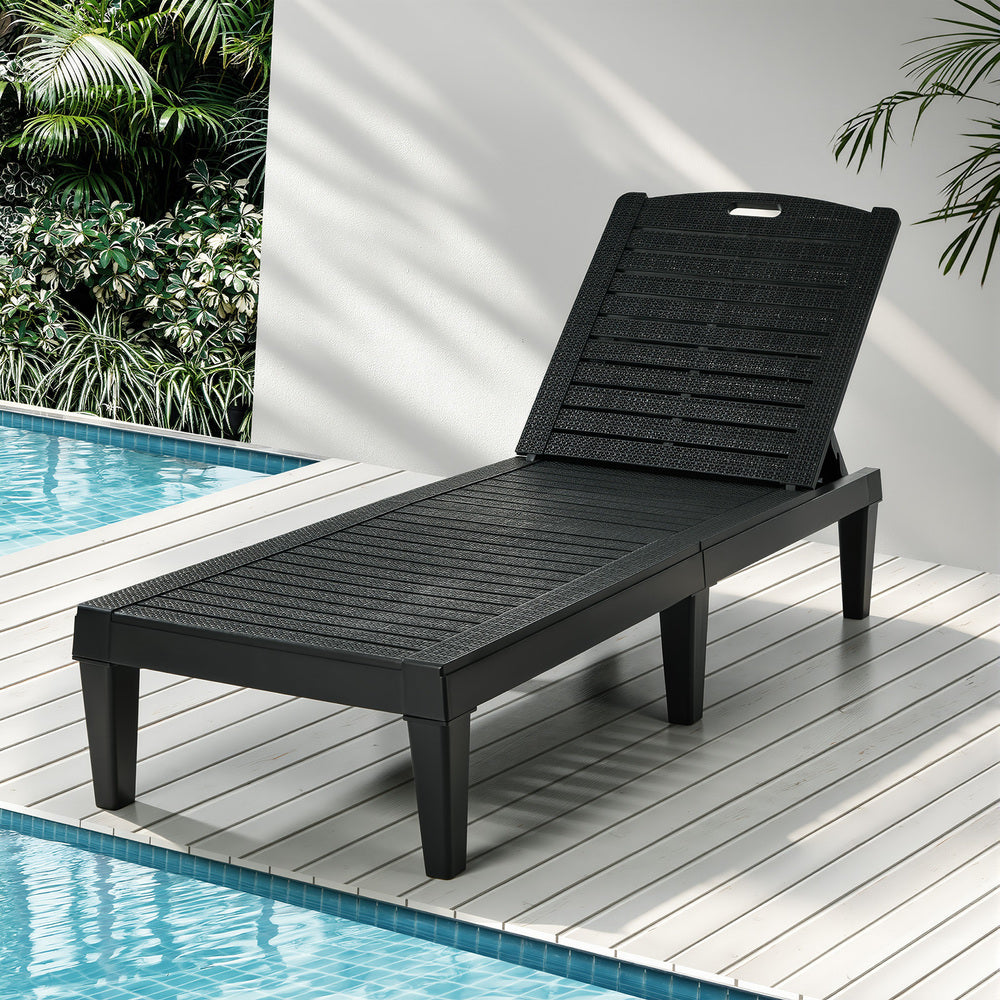 Sun Lounge Adjustable Patio Recliner Black | HomeAndLiving