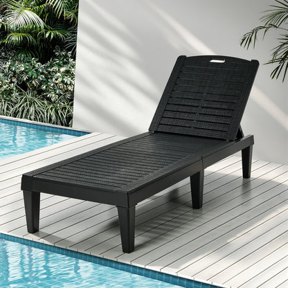 Sun Lounge Adjustable Patio Recliner Black | HomeAndLiving