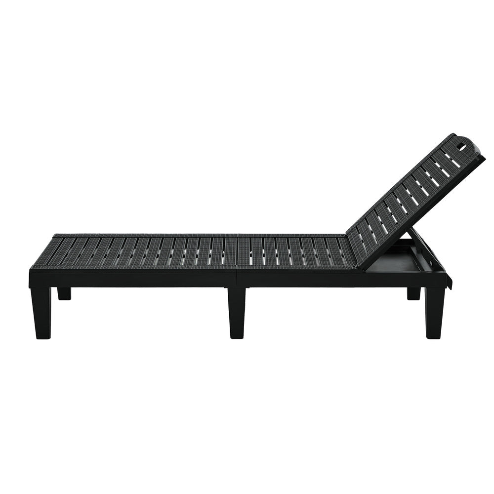 Sun Lounge Adjustable Patio Recliner Black | HomeAndLiving