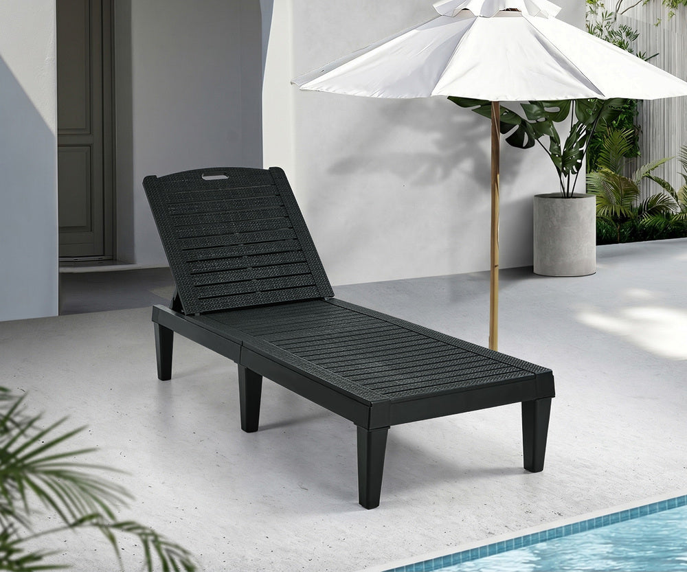 Sun Lounge Adjustable Patio Recliner Black | HomeAndLiving
