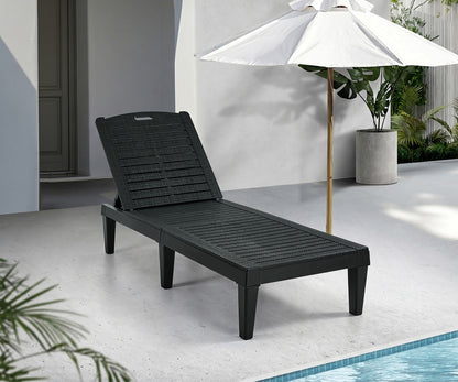 Sun Lounge Adjustable Patio Recliner Black | HomeAndLiving
