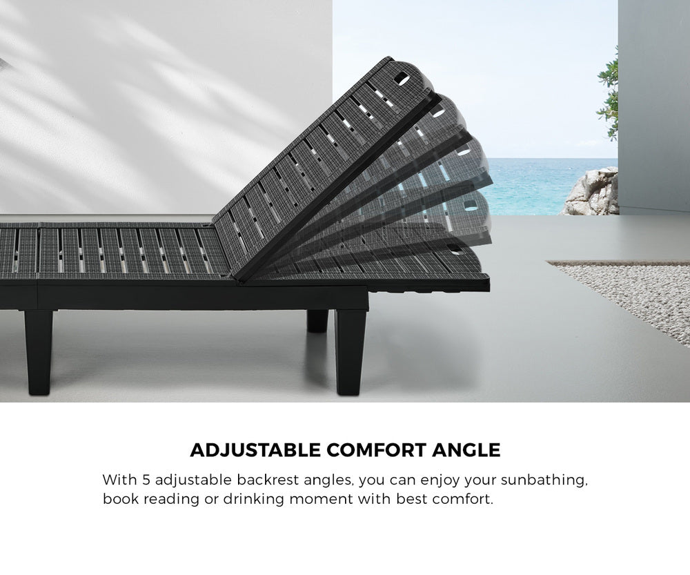 Sun Lounge Adjustable Patio Recliner Black | HomeAndLiving