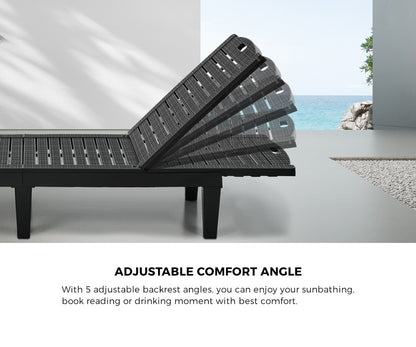 Sun Lounge Adjustable Patio Recliner Black | HomeAndLiving