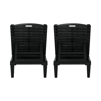 Sun Lounge Set 3 Piece Patio Outdoor Black | HomeAndLiving