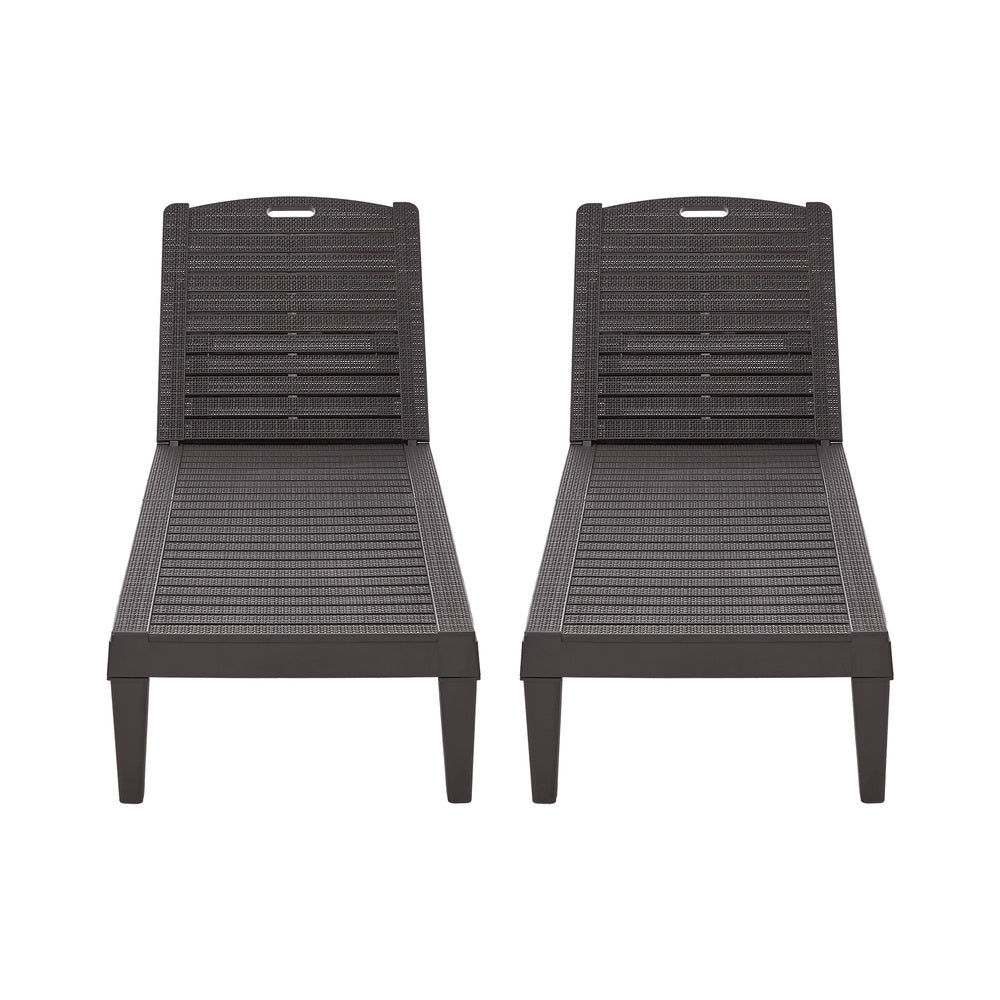 3-Piece Sun Lounge Set Outdoor Patio Brown | HomeAndLiving