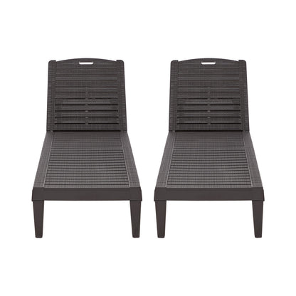 3-Piece Sun Lounge Set Outdoor Patio Brown | HomeAndLiving