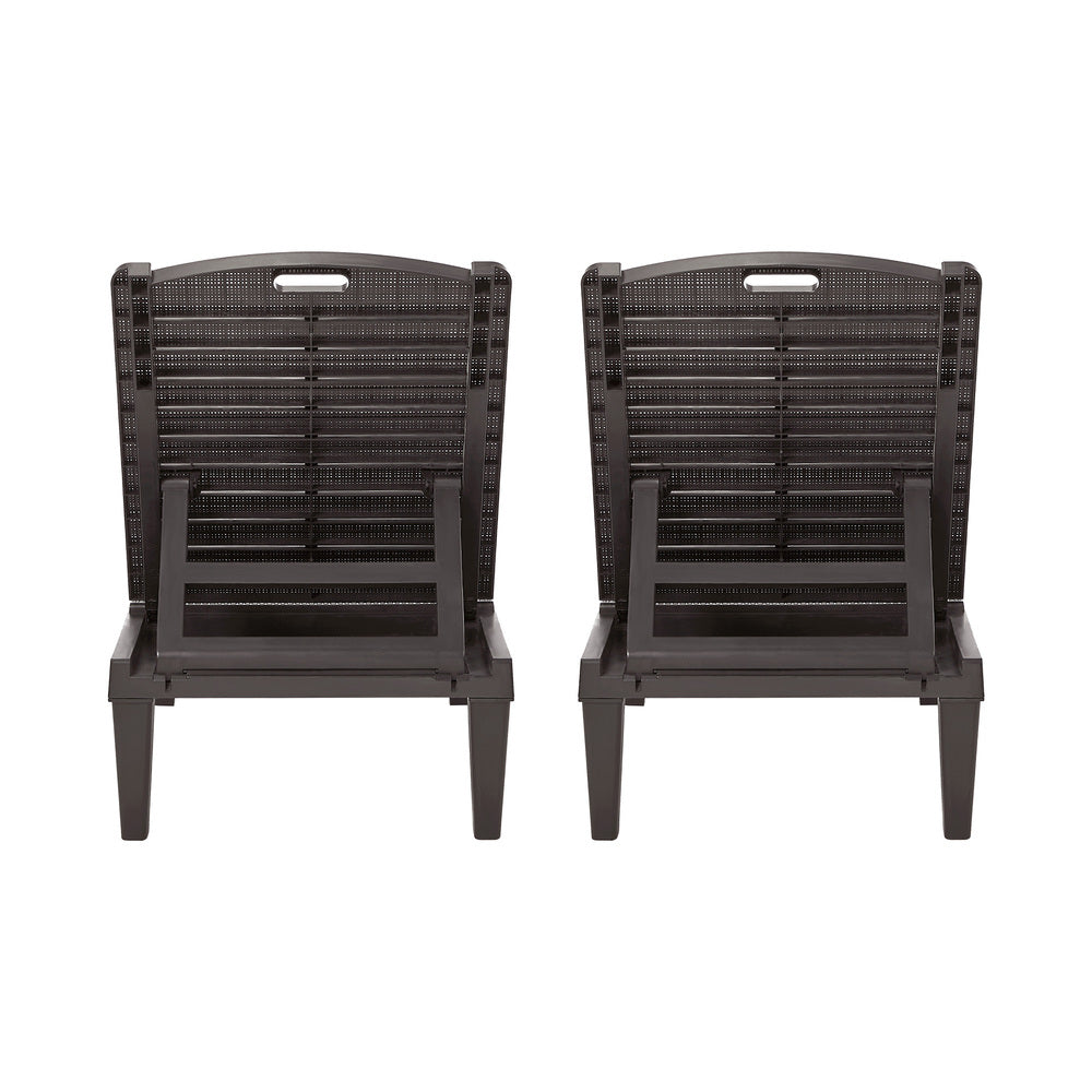 3-Piece Sun Lounge Set Outdoor Patio Brown | HomeAndLiving
