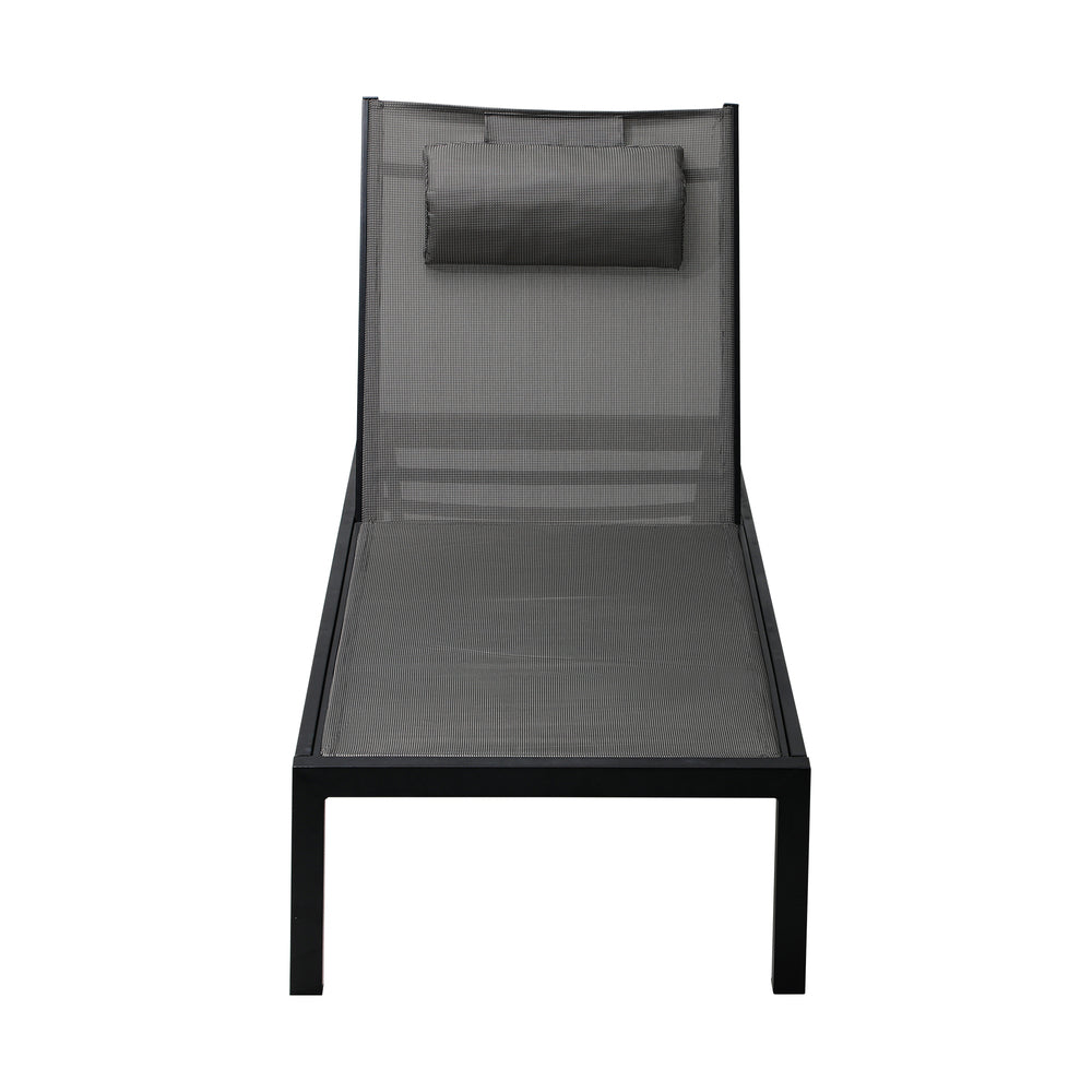 Outdoor Sun Lounge with Aluminium Frame, Wheels & Removable Cushion