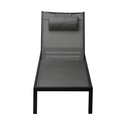 Outdoor Sun Lounge with Aluminium Frame, Wheels & Removable Cushion