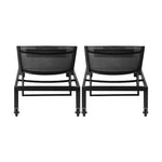 2pcs Outdoor Sun Lounges with Aluminium Frame, Wheels & Reclining Back