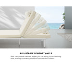 3PCS Sun Lounge Outdoor Lounger Set Table Chairs Beige & Grey