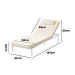 2PCS Sun Lounge Outdoor Patio Furniture Setting Beige & Grey