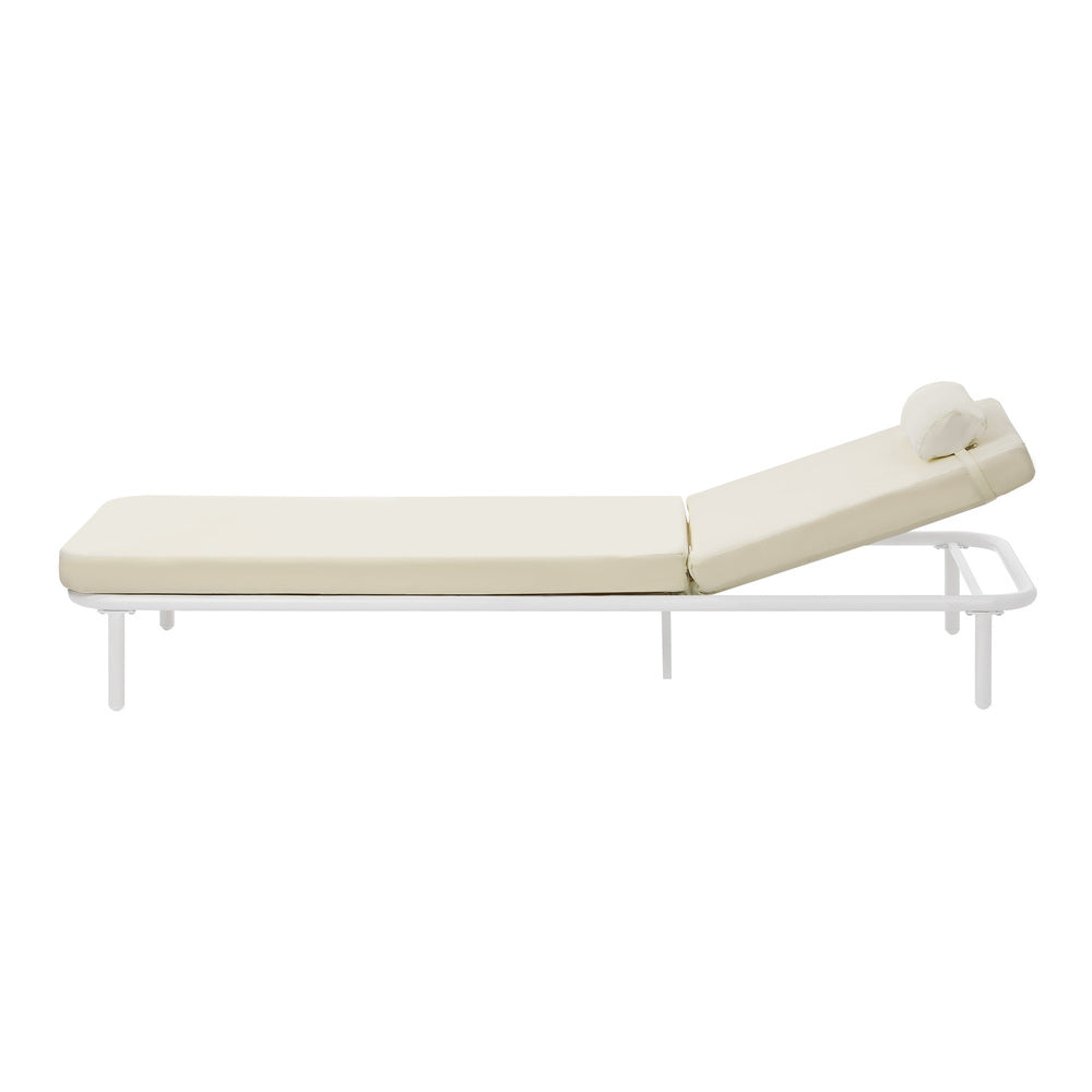 2PCS Sun Lounge Outdoor Patio Furniture Setting Beige & Grey